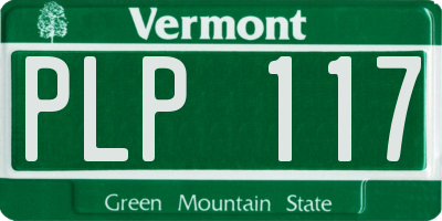 VT license plate PLP117