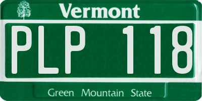 VT license plate PLP118