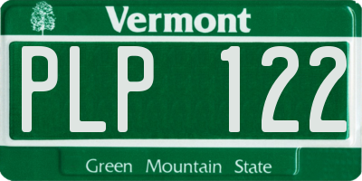 VT license plate PLP122