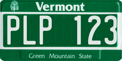 VT license plate PLP123