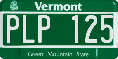 VT license plate PLP125