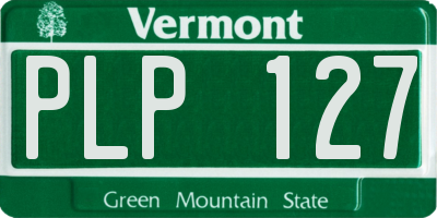VT license plate PLP127
