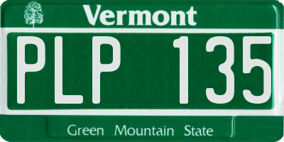 VT license plate PLP135