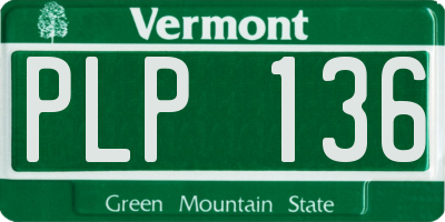 VT license plate PLP136