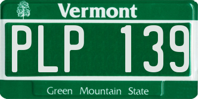 VT license plate PLP139