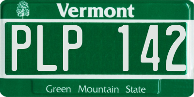 VT license plate PLP142