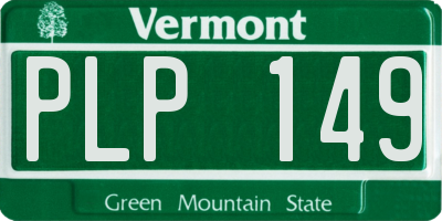 VT license plate PLP149