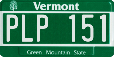VT license plate PLP151