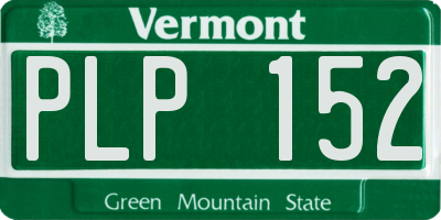 VT license plate PLP152