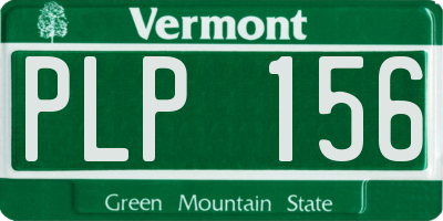 VT license plate PLP156