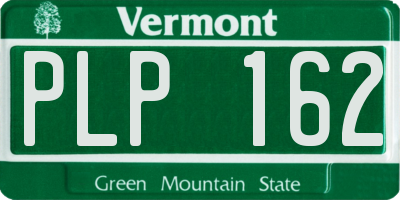 VT license plate PLP162