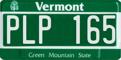 VT license plate PLP165