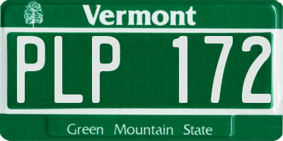 VT license plate PLP172