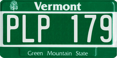 VT license plate PLP179