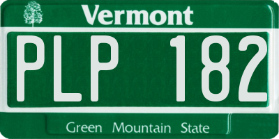 VT license plate PLP182