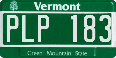 VT license plate PLP183