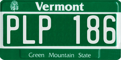 VT license plate PLP186