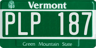 VT license plate PLP187
