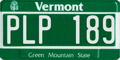 VT license plate PLP189