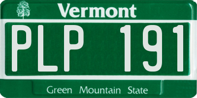VT license plate PLP191