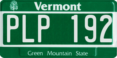VT license plate PLP192