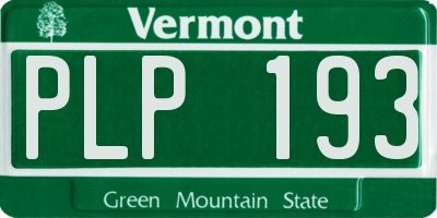 VT license plate PLP193
