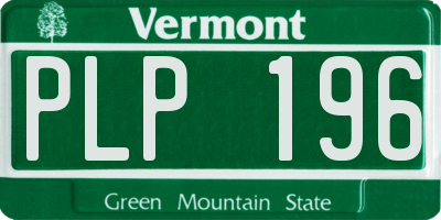 VT license plate PLP196