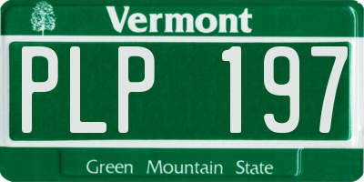 VT license plate PLP197