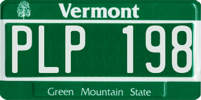 VT license plate PLP198