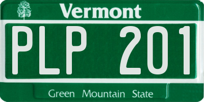 VT license plate PLP201