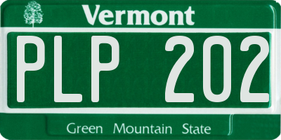 VT license plate PLP202