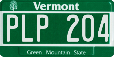 VT license plate PLP204