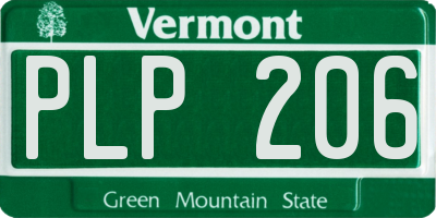 VT license plate PLP206