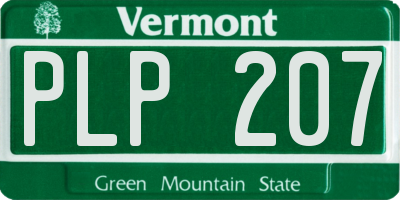 VT license plate PLP207