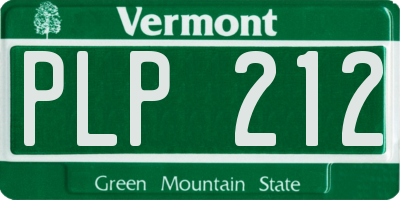 VT license plate PLP212