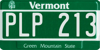 VT license plate PLP213