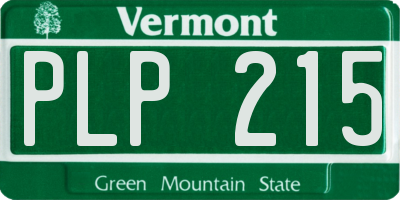 VT license plate PLP215