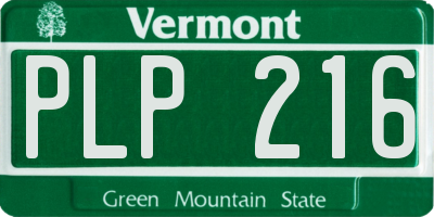 VT license plate PLP216