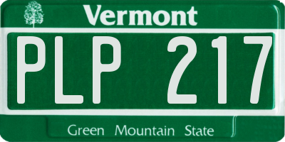 VT license plate PLP217