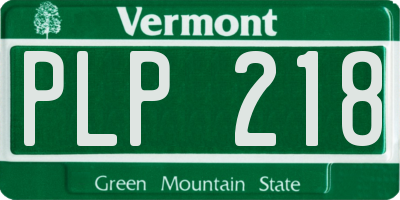 VT license plate PLP218