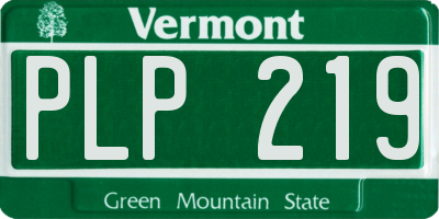 VT license plate PLP219