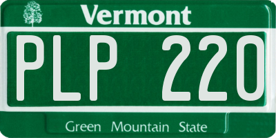 VT license plate PLP220