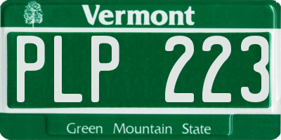 VT license plate PLP223