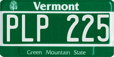 VT license plate PLP225