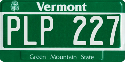 VT license plate PLP227