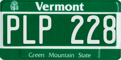 VT license plate PLP228