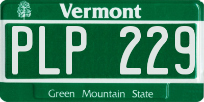 VT license plate PLP229