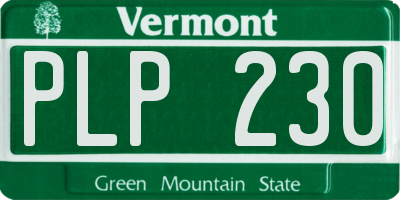 VT license plate PLP230