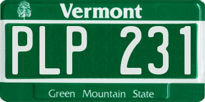 VT license plate PLP231