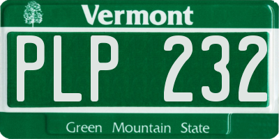 VT license plate PLP232